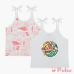 Mulmul Tie up-(Pink Sea) [Pack of Two]